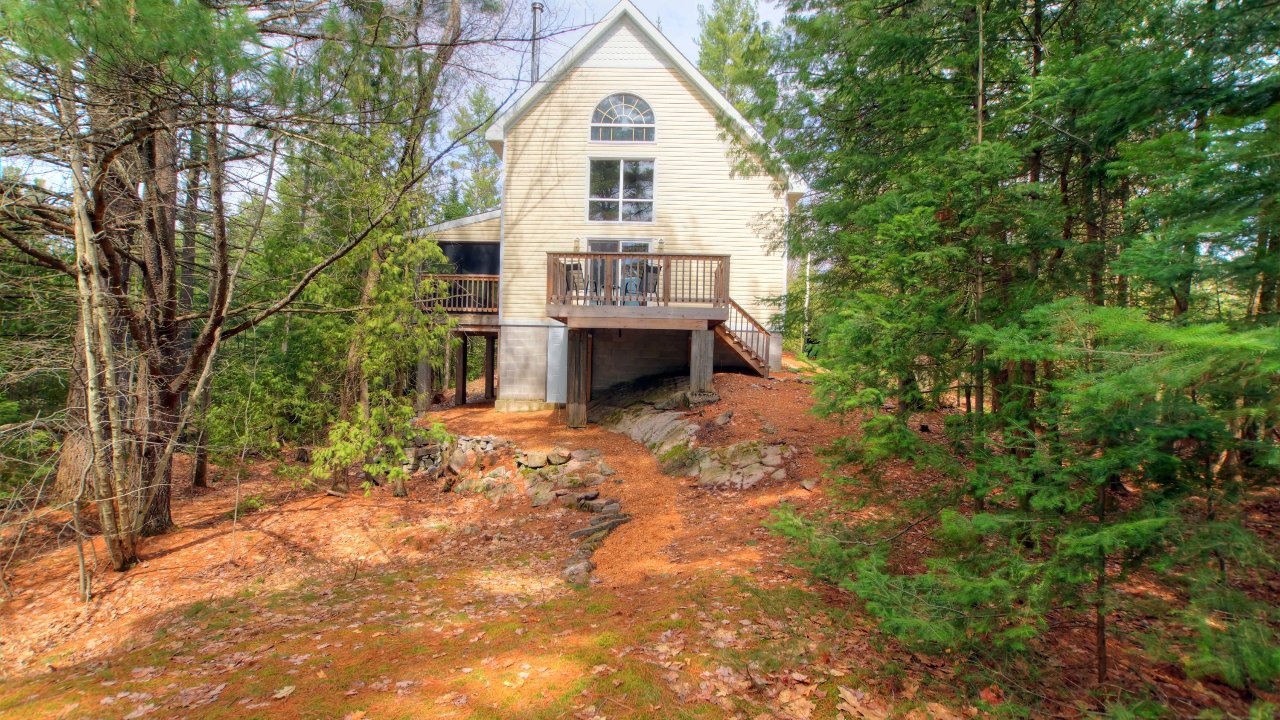 Balcony overlooks forest